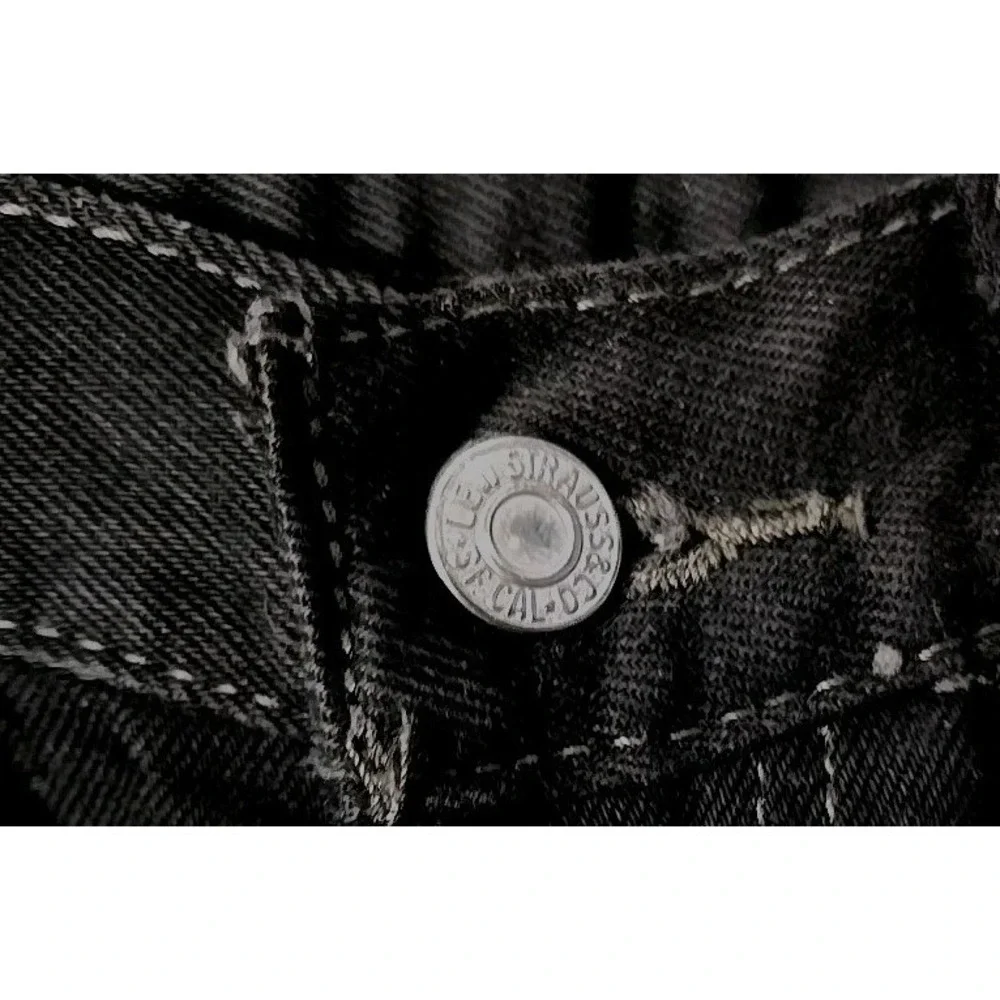 Levi's 505 Black Jeans Men's‎ Denim 34x34 (36x33 1/2) Made In 2017